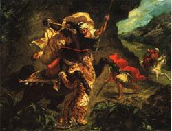 Eugene Delacroix Tiger Hung Sweden oil painting art